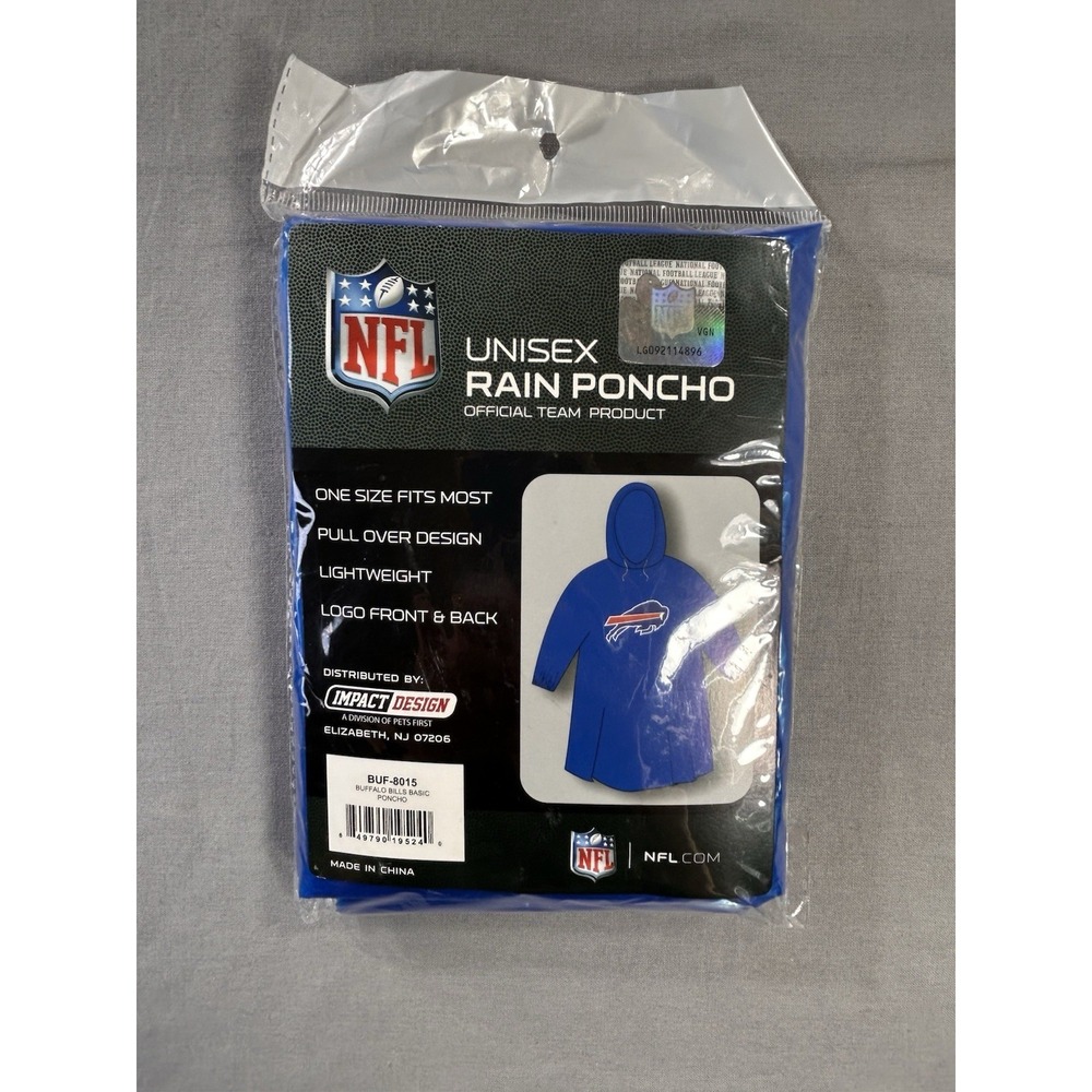 NFL Buffalo Bills Blue Logo‎ Poncho OSFM  New